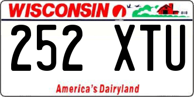 WI license plate 252XTU