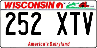 WI license plate 252XTV