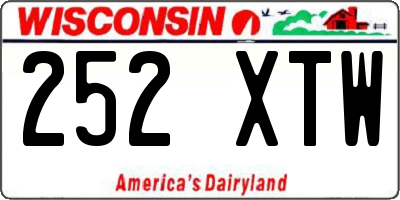 WI license plate 252XTW