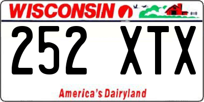 WI license plate 252XTX