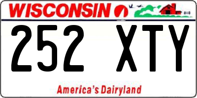 WI license plate 252XTY