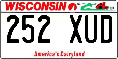 WI license plate 252XUD