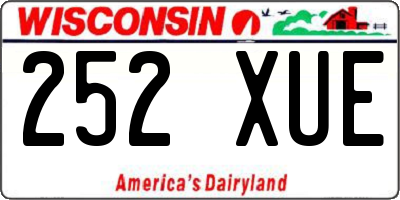 WI license plate 252XUE