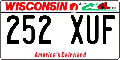 WI license plate 252XUF