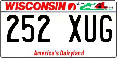 WI license plate 252XUG