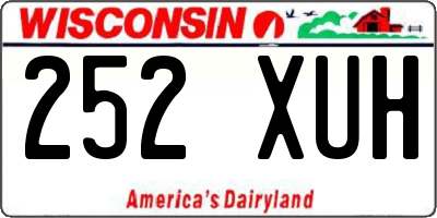 WI license plate 252XUH