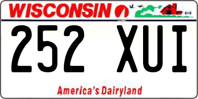 WI license plate 252XUI