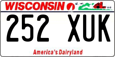 WI license plate 252XUK