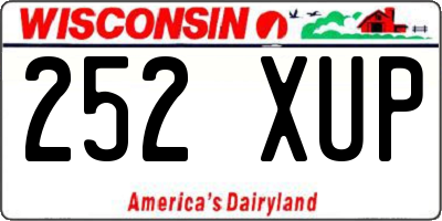 WI license plate 252XUP