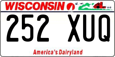 WI license plate 252XUQ