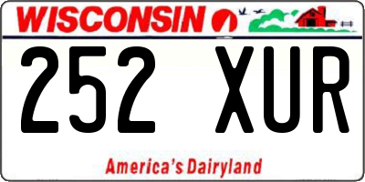WI license plate 252XUR