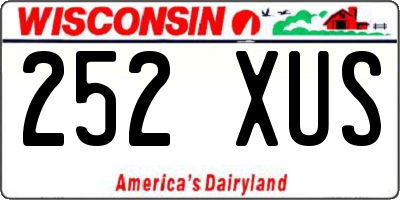 WI license plate 252XUS