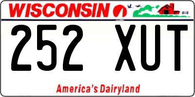 WI license plate 252XUT