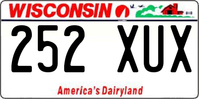 WI license plate 252XUX