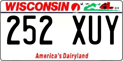 WI license plate 252XUY