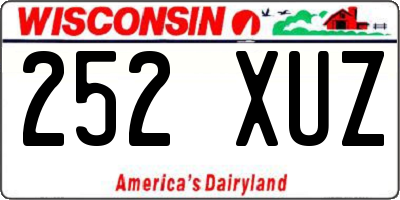 WI license plate 252XUZ