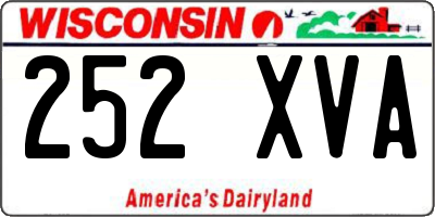 WI license plate 252XVA