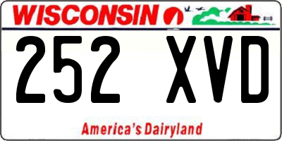 WI license plate 252XVD