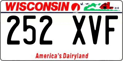 WI license plate 252XVF