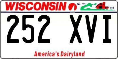 WI license plate 252XVI