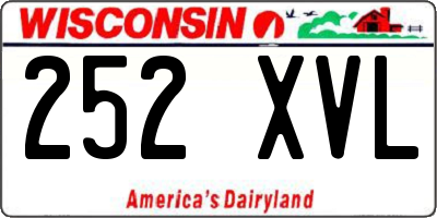 WI license plate 252XVL