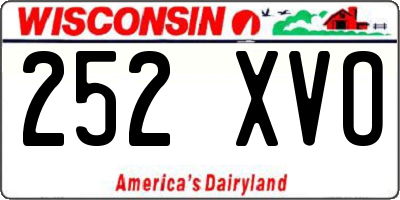 WI license plate 252XVO