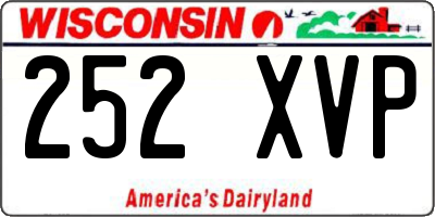 WI license plate 252XVP