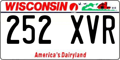 WI license plate 252XVR