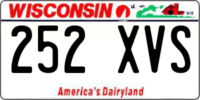 WI license plate 252XVS