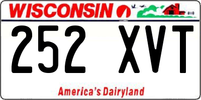 WI license plate 252XVT