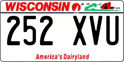 WI license plate 252XVU