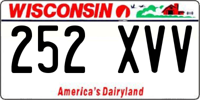 WI license plate 252XVV
