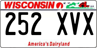 WI license plate 252XVX