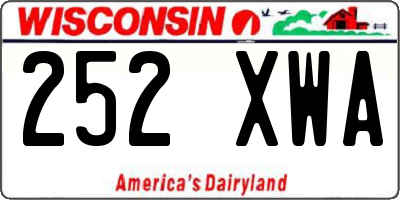WI license plate 252XWA