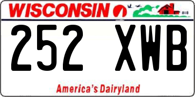 WI license plate 252XWB