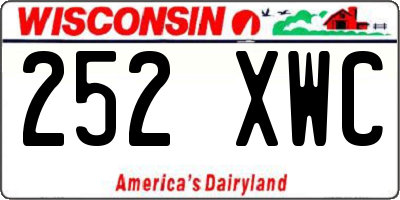 WI license plate 252XWC