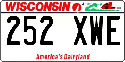 WI license plate 252XWE