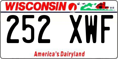 WI license plate 252XWF