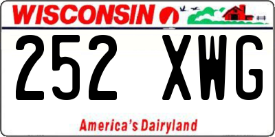 WI license plate 252XWG