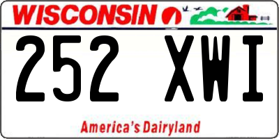 WI license plate 252XWI
