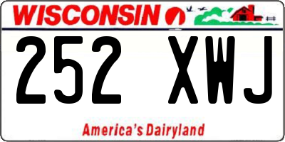 WI license plate 252XWJ