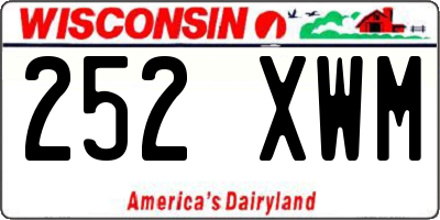 WI license plate 252XWM