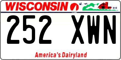 WI license plate 252XWN