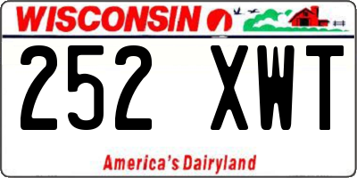WI license plate 252XWT