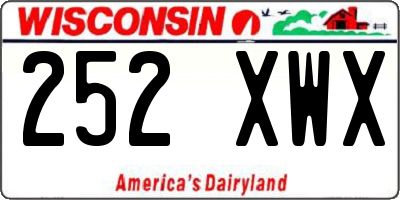 WI license plate 252XWX