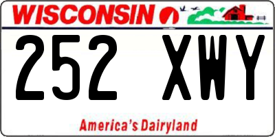 WI license plate 252XWY