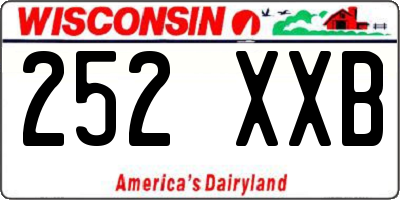 WI license plate 252XXB