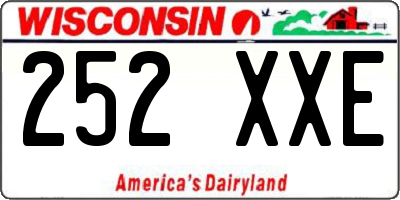 WI license plate 252XXE