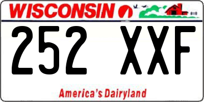 WI license plate 252XXF
