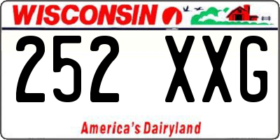 WI license plate 252XXG